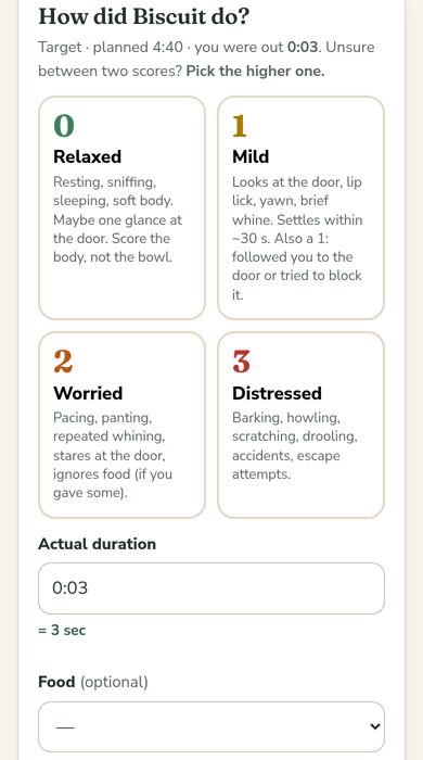 Absence Diary screen